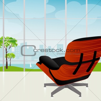 Retro-modern Chair City View (Vector)