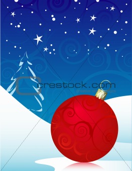 Red Swirly Christmas Ornament