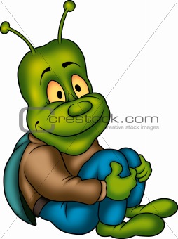 Green sitting bug