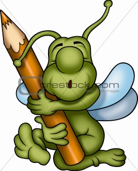 Sleeping green bug painter