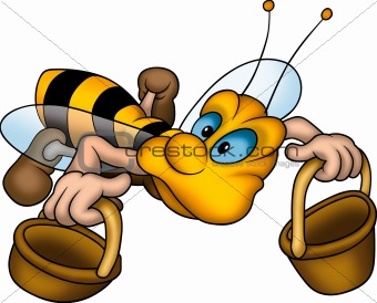 Flying wasp with baskets