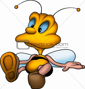 Sitting stunned wasp