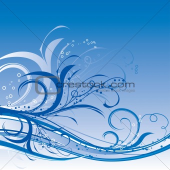 Winter floral background, vector