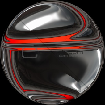 Black and red orb