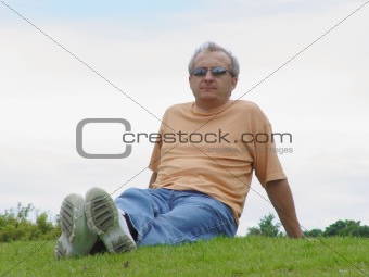 A man on the grass
