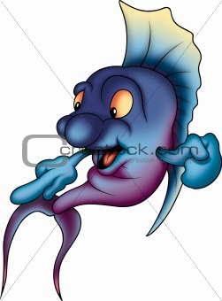 Blue-violet smiling fish