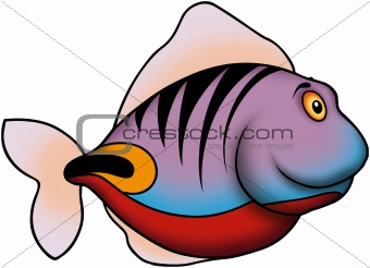 Smiling purple ocean fish