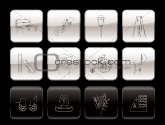 Park objects and signs icon