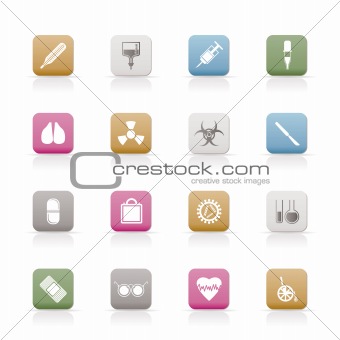 collection of  medical themed icons and warning-signs