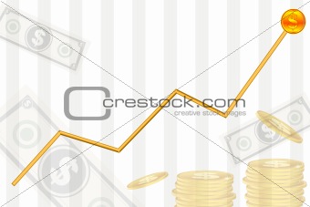business graph with dollar