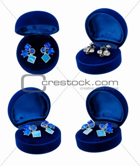 Earring in blue present box 