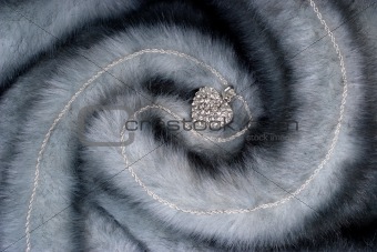 Chain with heart on fur