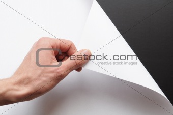 paper and hand