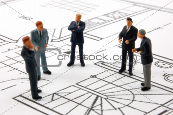 meeting of businessman on architecture plan