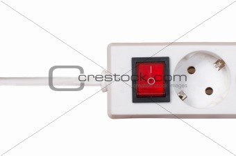 Electric Socket And Outlet Isolated On White.