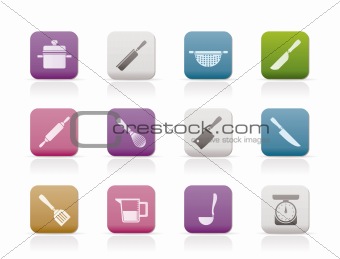 Cooking equipment and tools icons