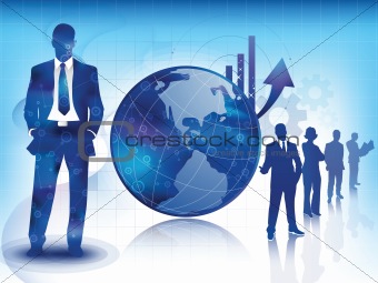 Blue business and technology background