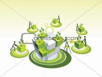 Concept illustration of a green living community