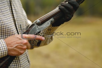Man Hunting with a Shotgun - clipping path
