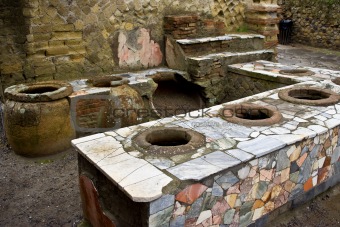 A  thermopolium in Herculaneum (near Naples, in Italy)