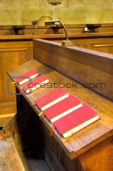 Choir chapel. Detail of hymnal books