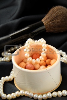 white pearl with powder in a box