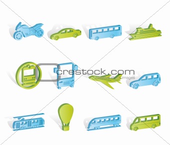 Travel and transportation of people icons