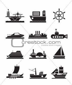 different types of boat and ship icons