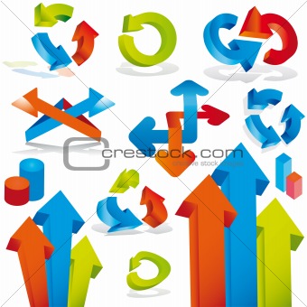 Abstract arrows design elements. Vector illustration.