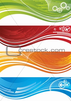 Set of colourful technical banners