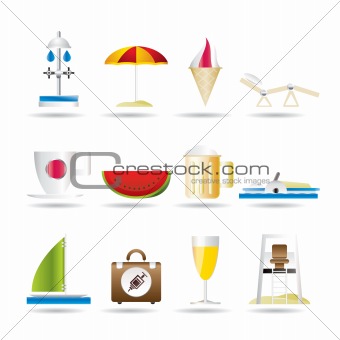 beach and holiday icons