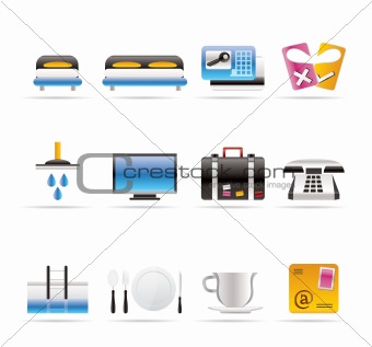 Hotel and motel icons