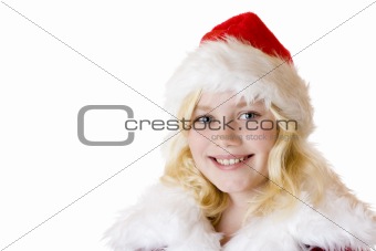 Portrait of young girl with christmas cap