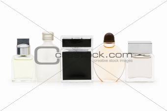 Perfume bottle isolated on the white
