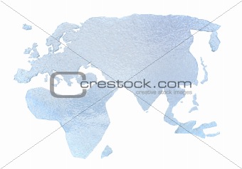 Ice World Map. Isolated on white