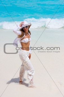 A girl on a beach