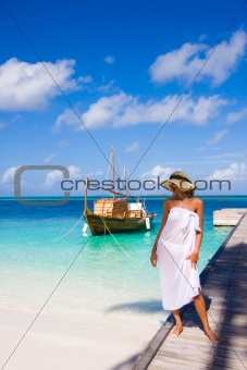 Young woman on a pier