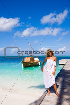 Young woman on a pier