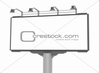 Empty advertisement hoarding. Isolated on white