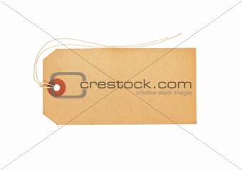 tag cardboard isolated on white background