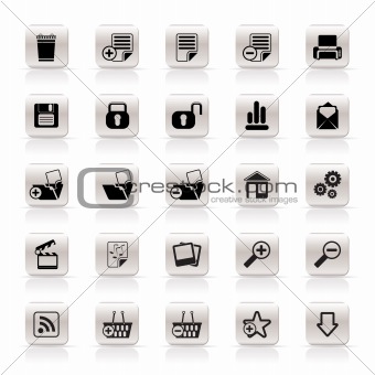 25 Simple Realistic Detailed Internet Icons