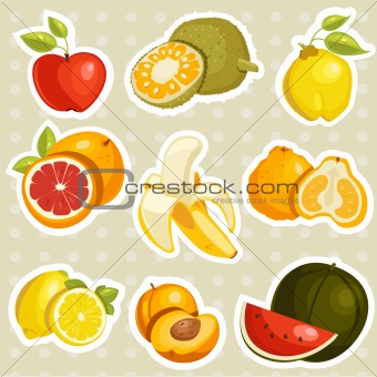 Cartoon fruits stickers