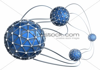 Network abstract 3D concept. Isolated on white