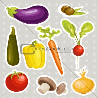 Cartoon vegetables stickers 