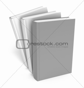 Books over white. Clear cover. Isolated on white