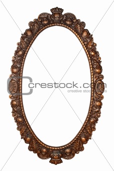 Old oval bronze frame