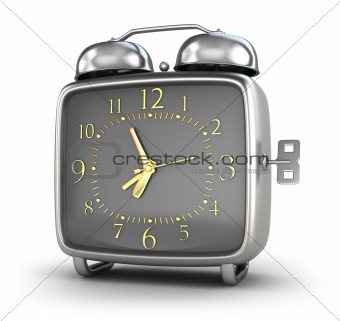 Alarm clock. Isolated on white 3d render
