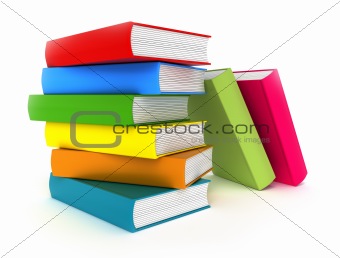 Colorful books. Isolated on white.