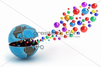 Funny planet. Isolated on white 3d image