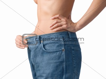 Slim waist. Girl's torso 